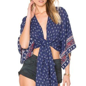 Faithfull The Brand Boheme Tie Front Top Sz 6